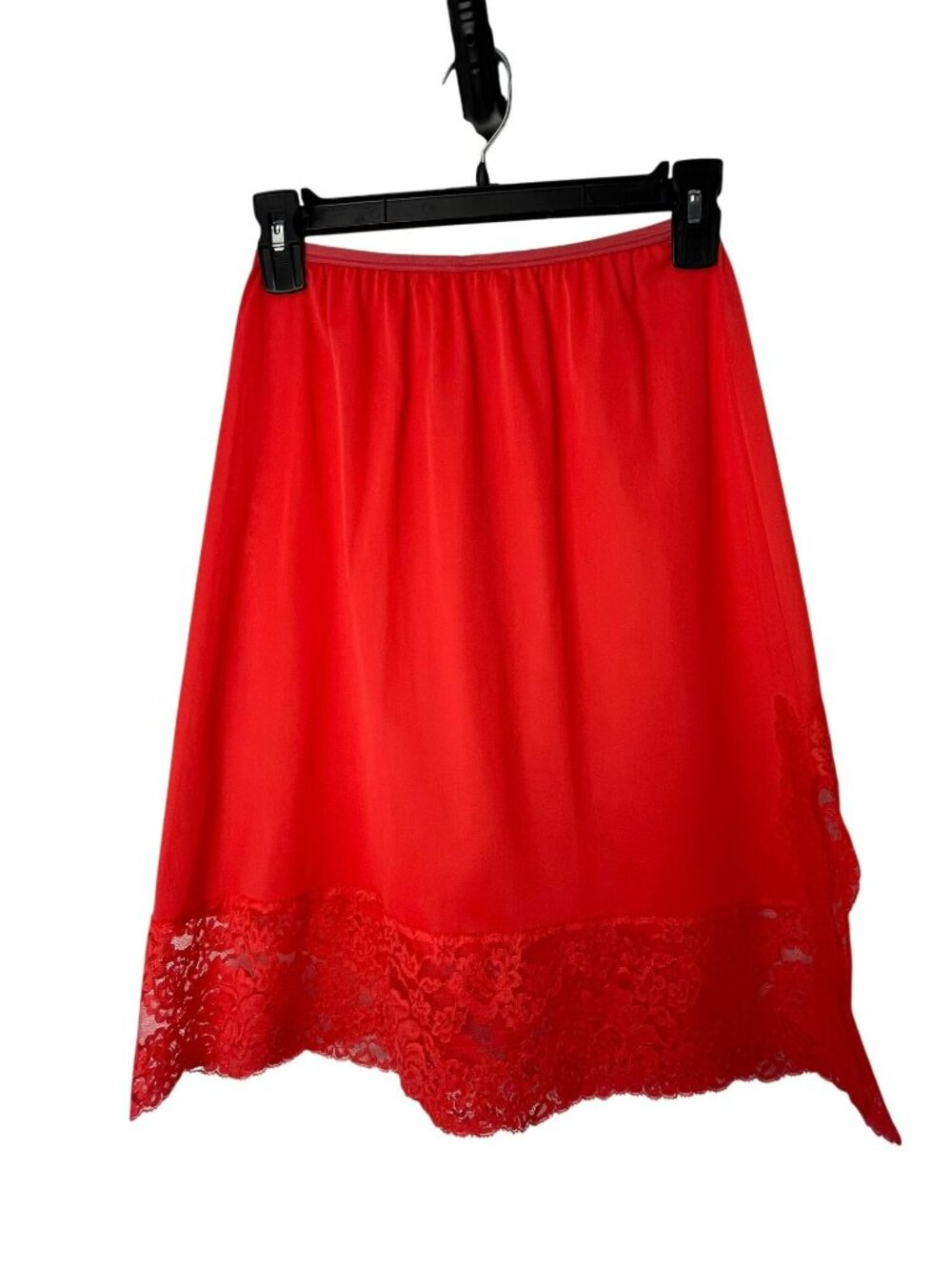 Vintage Vanity Fair Red Half Slip Medium Nylon Lace Trim 21" Lingerie Used